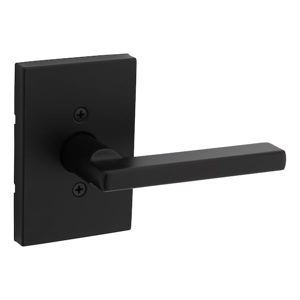 Kwikset Halifax Lever with Rectangular Rose Half Dummy Door Lock Matte Black Finish 788HFLRCT-514 - main